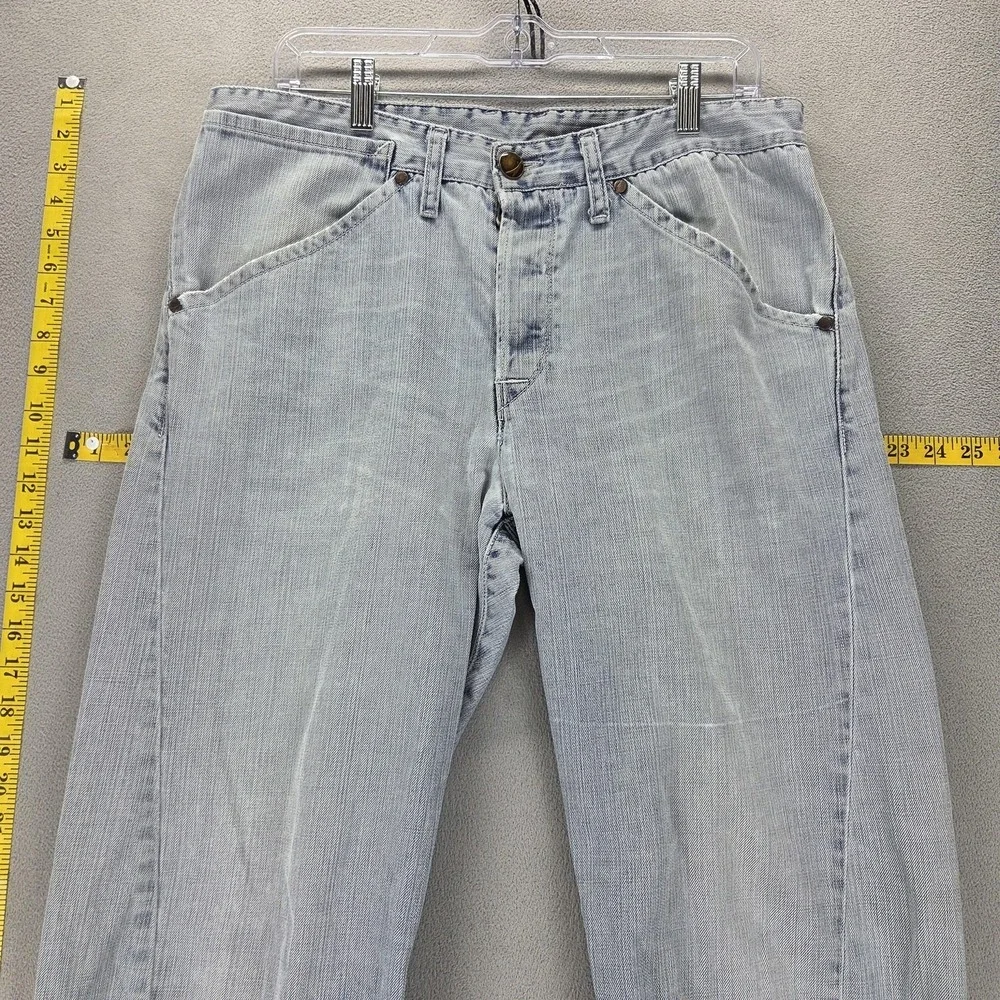 Vintage Levis Engineered Jeans Mens 33x32 Blue Twisted Button Fly Light Wash